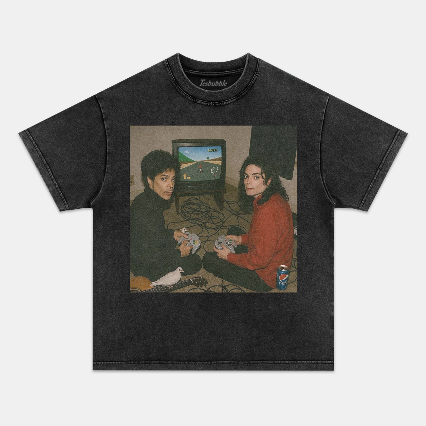 MICHAEL JACKSON & PRINCE PLAYING MARIO KART TEE
