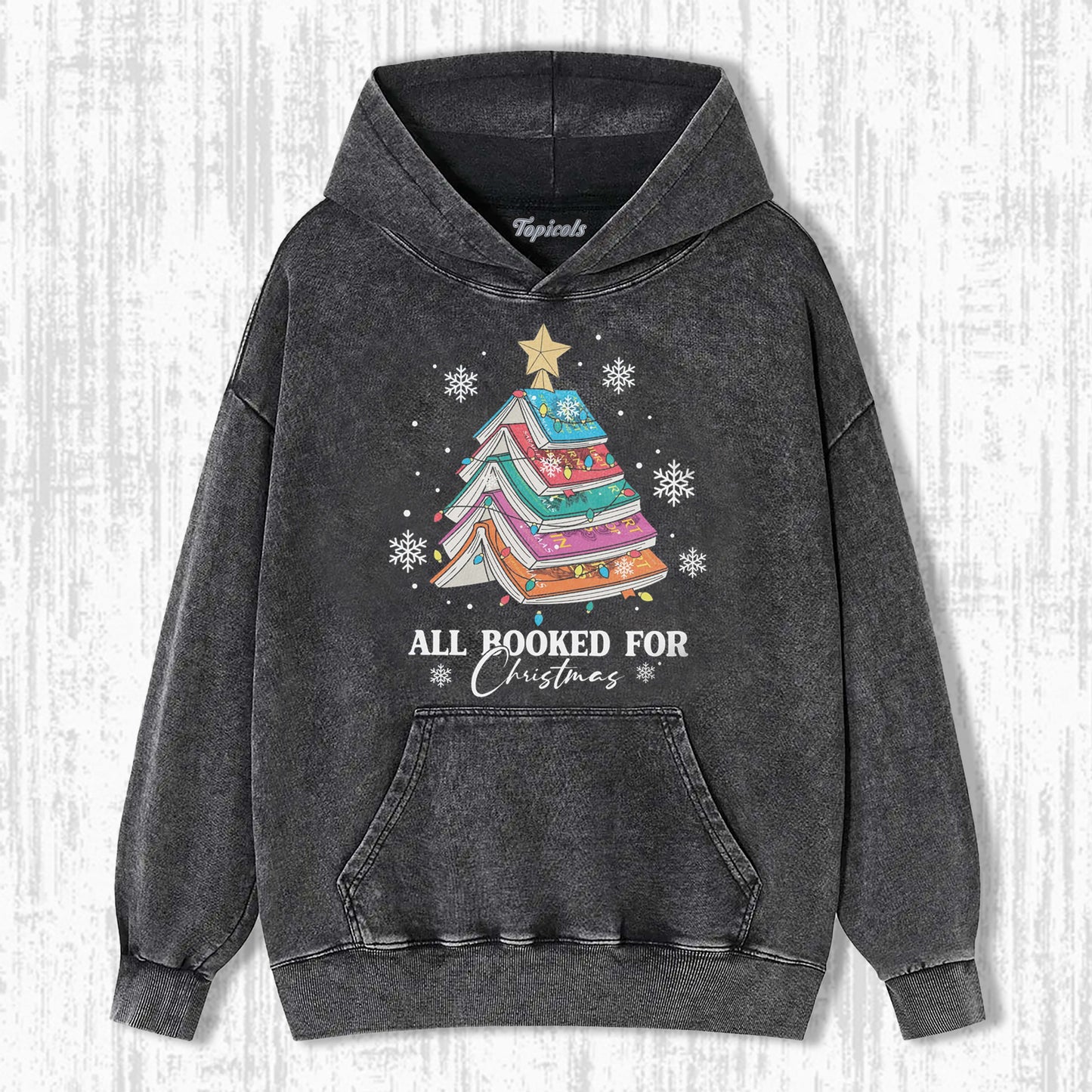 BOOKS CHRISTMAS TREES T-SHIRT