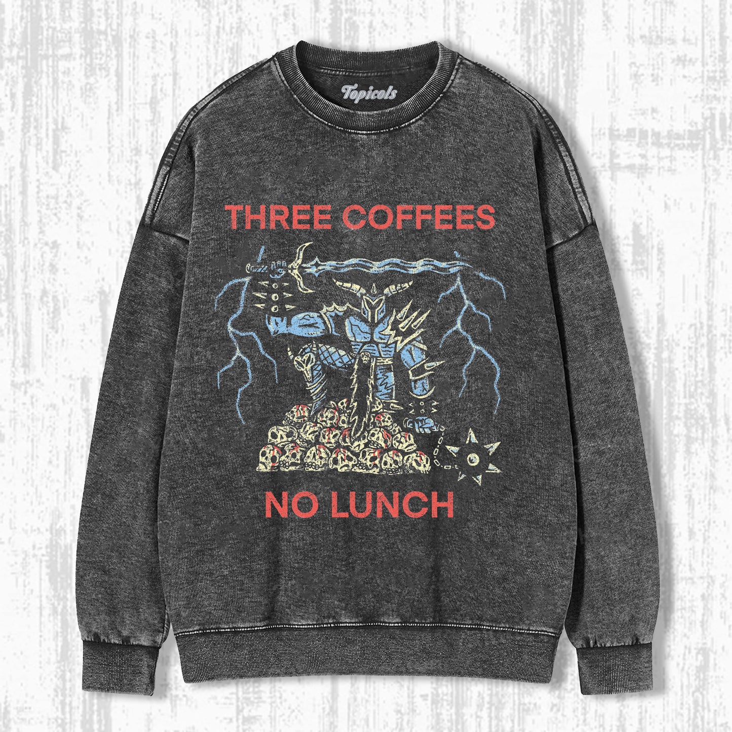THREE COFFEES NO LUNCH T-SHIRT