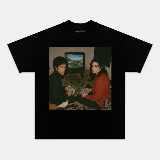 MICHAEL JACKSON & PRINCE PLAYING MARIO KART TEE